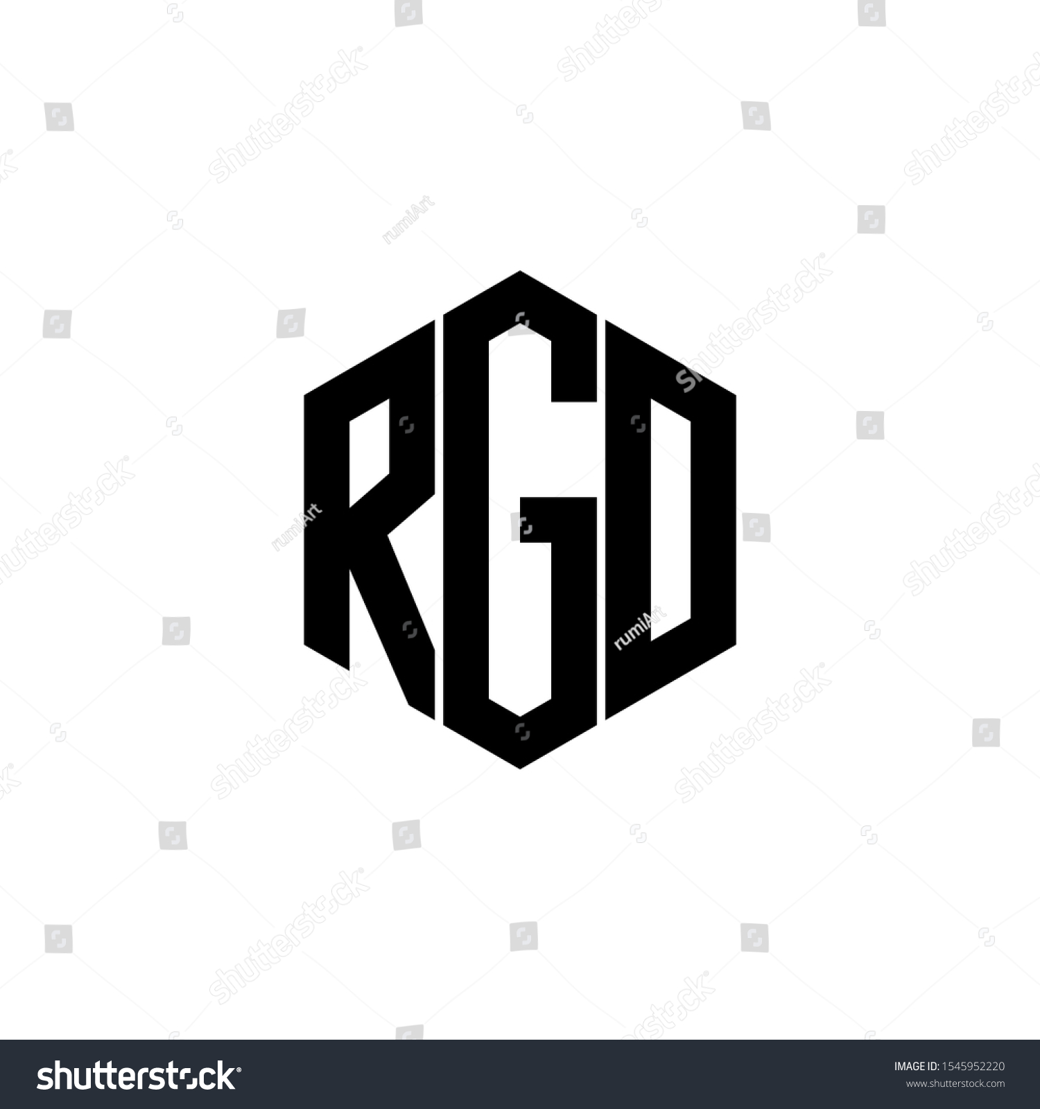 Rgd Letter Logo Design Polygon Monogram Vector De Stock Libre De