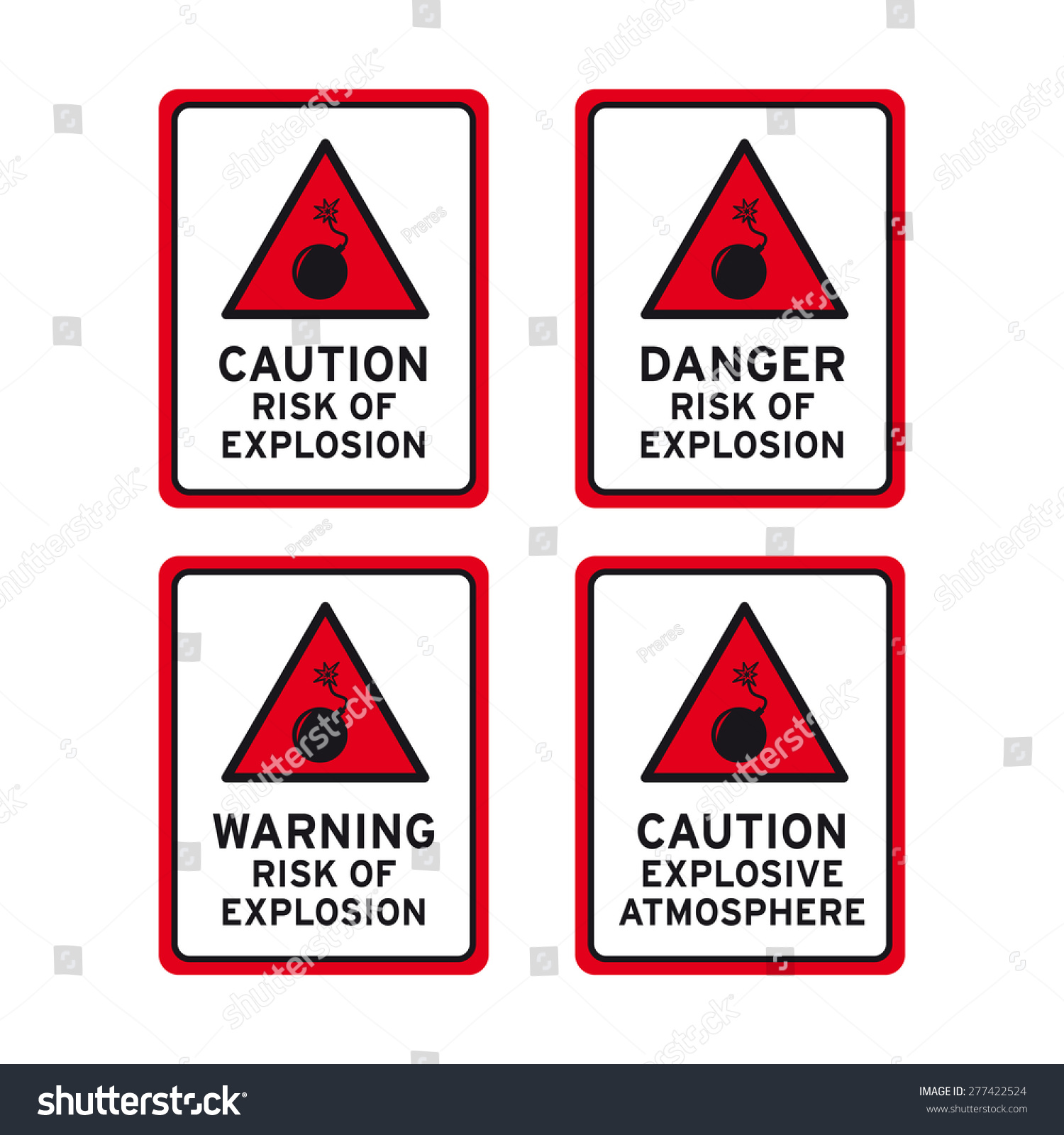 Risk Explosion Warning Caution Danger Sign Stock Vector 277422524 