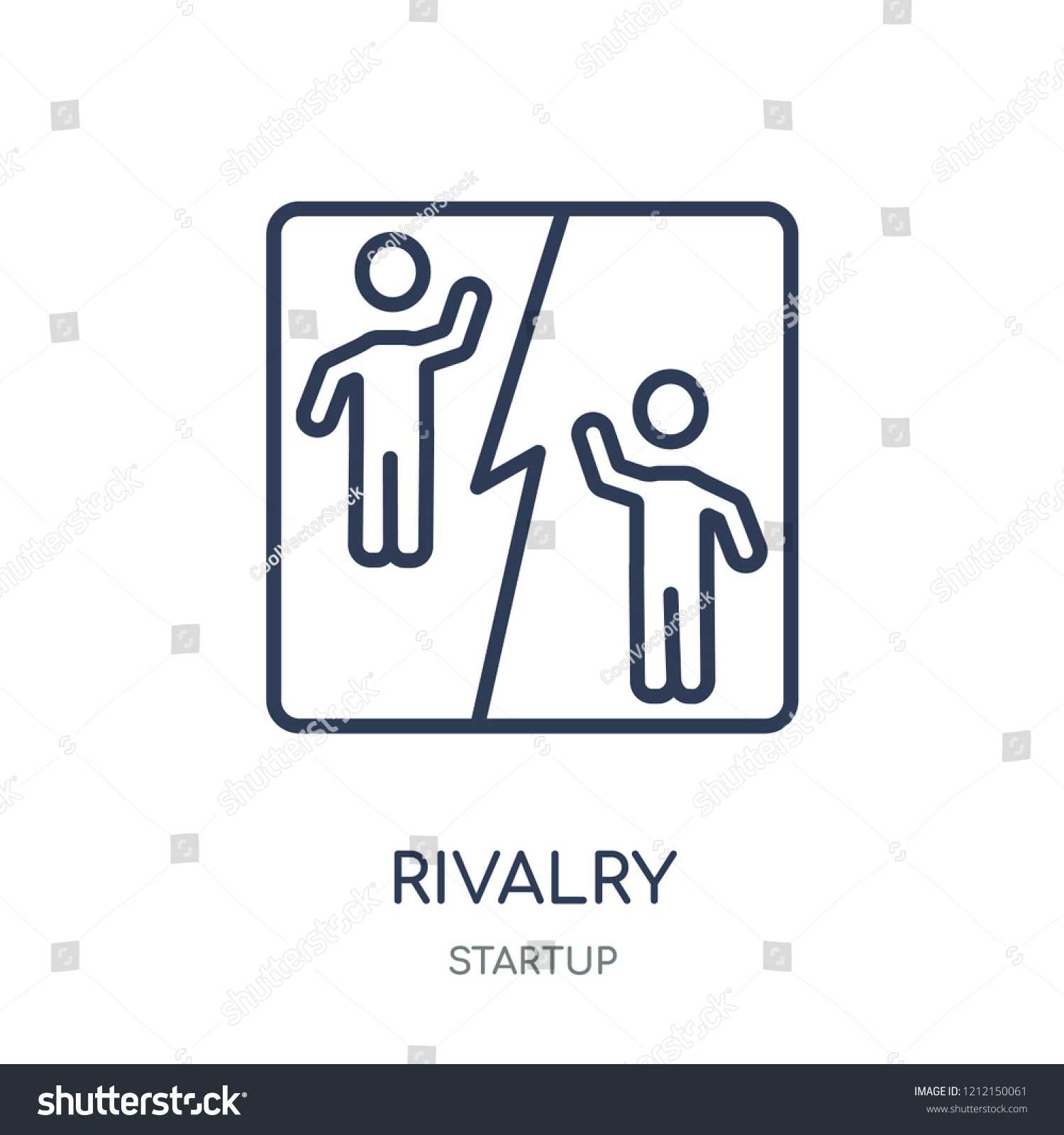 Rivalry Icon Rivalry Linear Symbol Design Stock Vector Royalty Free