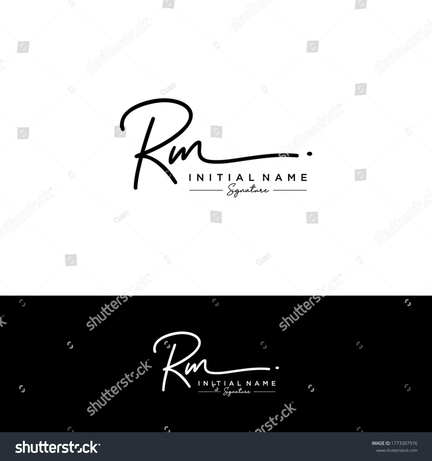 Rm Initial Letter Handwriting Signature Logo Vetor Stock Livre De