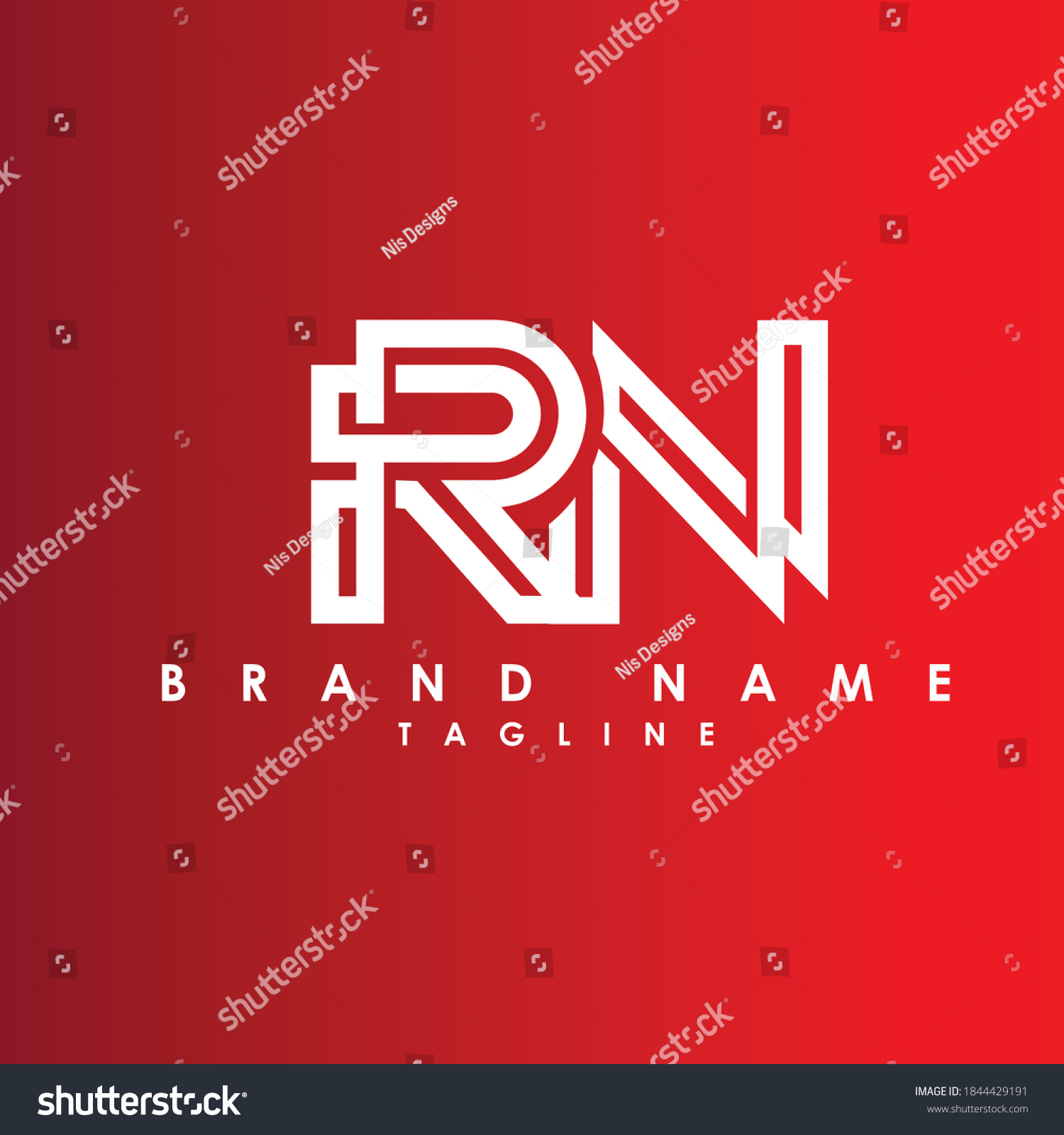 Rn Abstract Initial Monogram Letter Alphabet Stock Vector Royalty Free