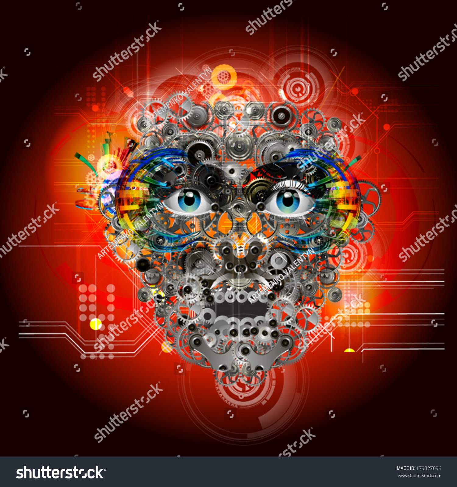 Robot Stock Vector Illustration 179327696 : Shutterstock