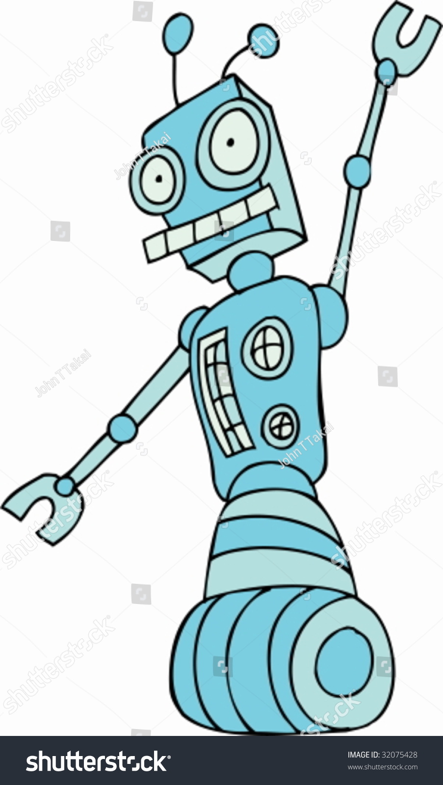 Robot Cartoon Stock Vector Illustration 32075428 : Shutterstock