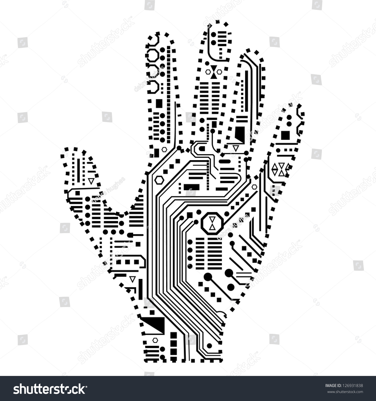 Robotic Hand Stock Vector Illustration 126931838 : Shutterstock