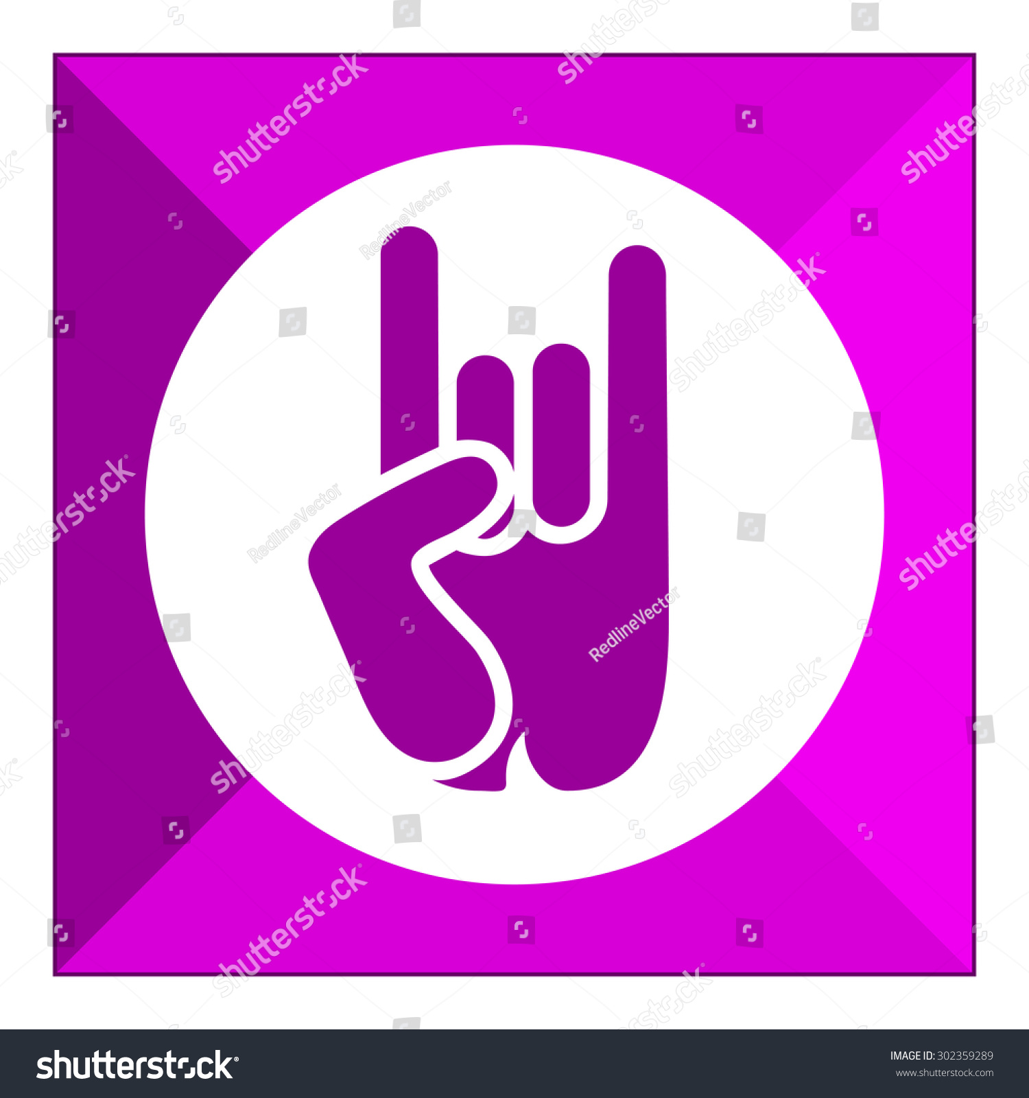 Rock And Roll Hand Sign Stock Vector Illustration 302359289 Shutterstock 2433