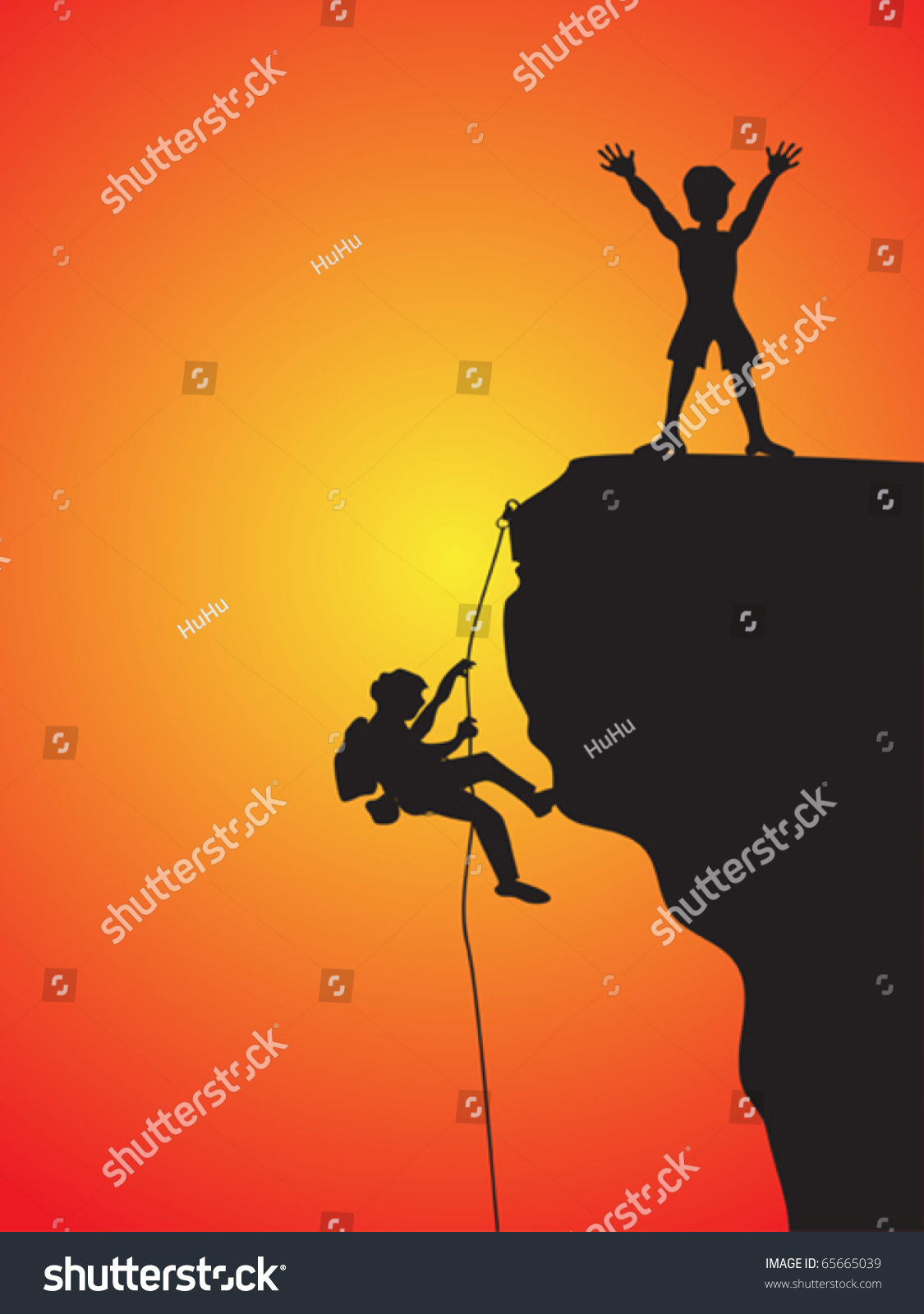 Rock Climbing Stock Vector Illustration 65665039 : Shutterstock