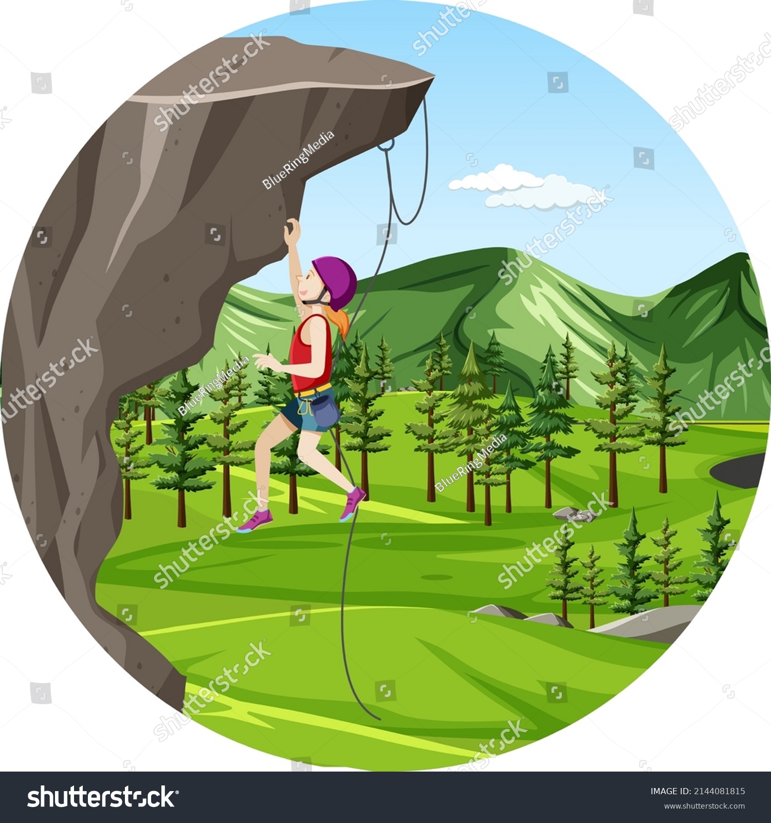 Rock Climbing Badge Isolated Illustration Stock Vector Royalty Free