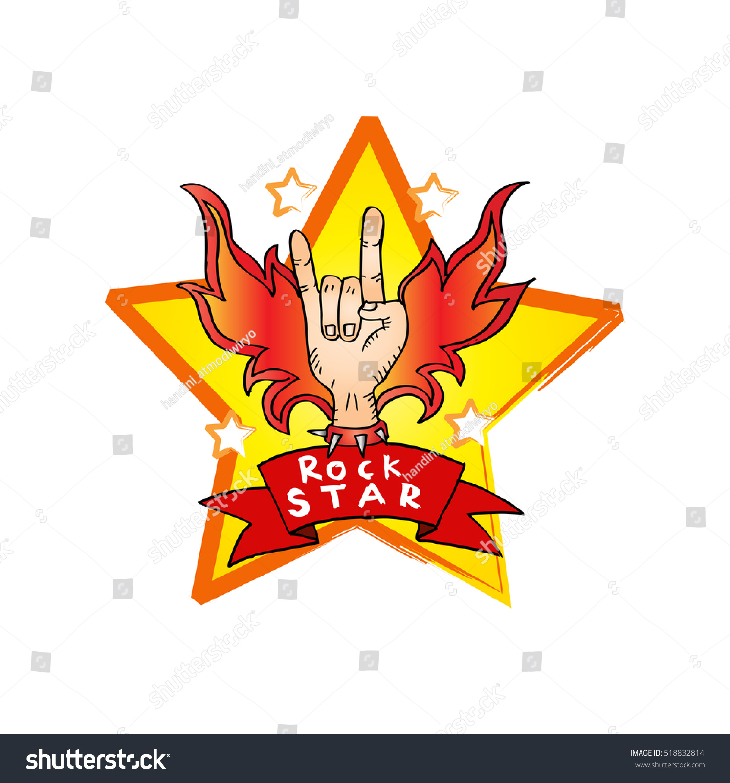 rock-star-print-for-t-shirt-graphic-stock-vector-illustration