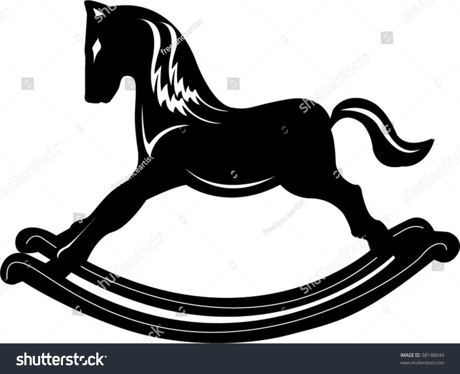 Rocking Horse Stock Vector Illustration 58148044 : Shutterstock