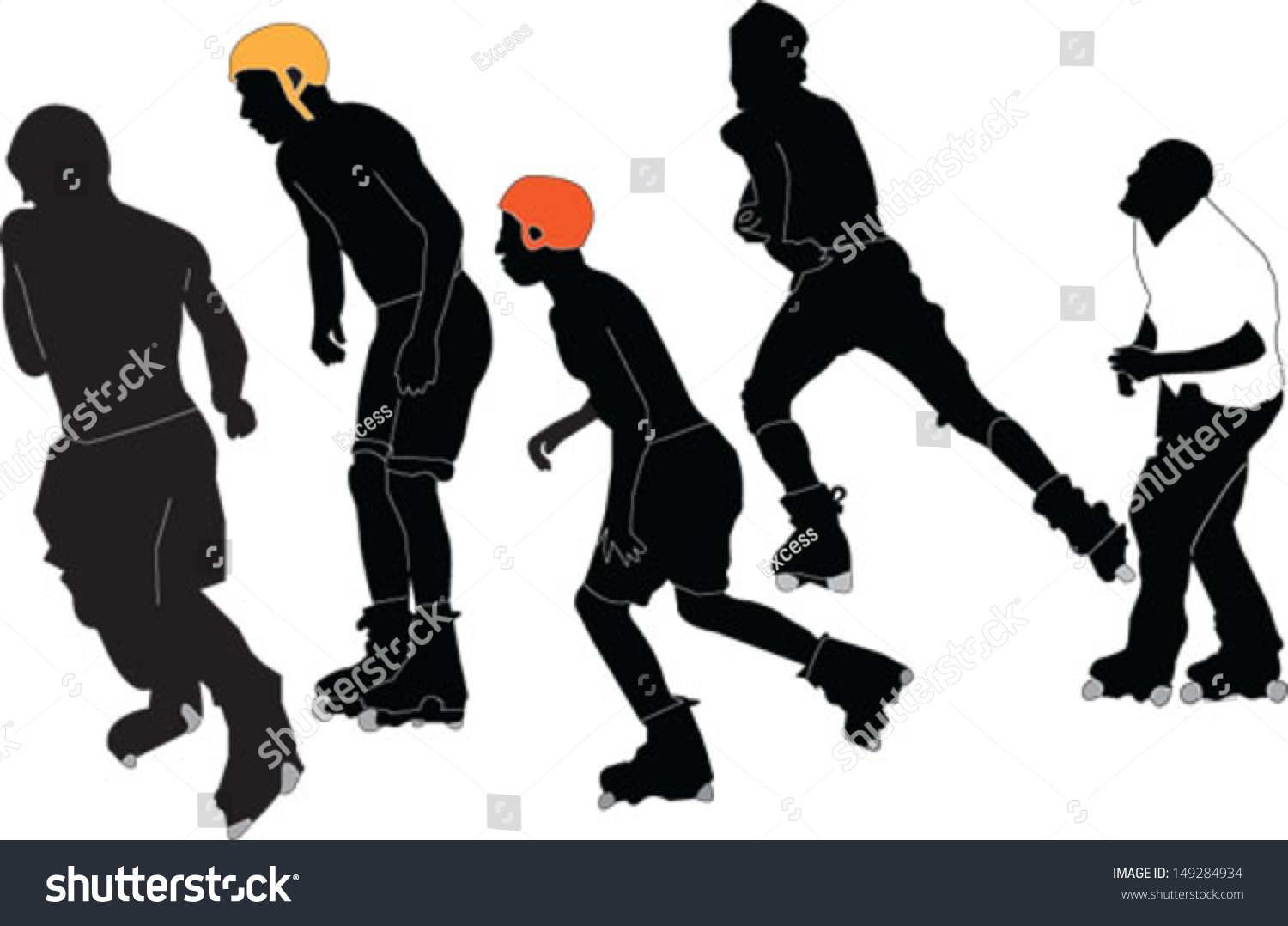 Roller Skaters Collection - Vector - 149284934 : Shutterstock