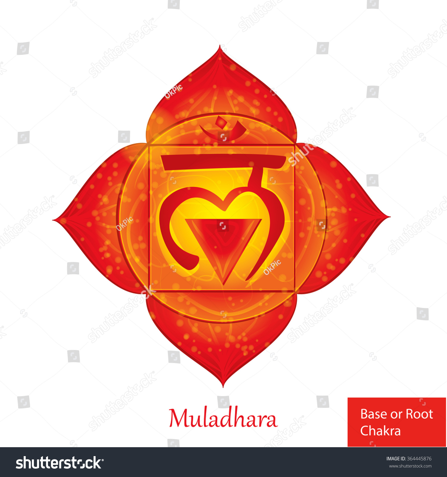 Root Base Chakra Muladhara Glowing Chakra Vector De Stock Libre De