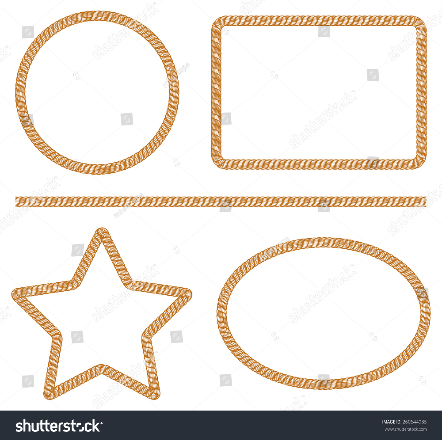 Rope Frame Stock Vector Illustration 260644985 : Shutterstock