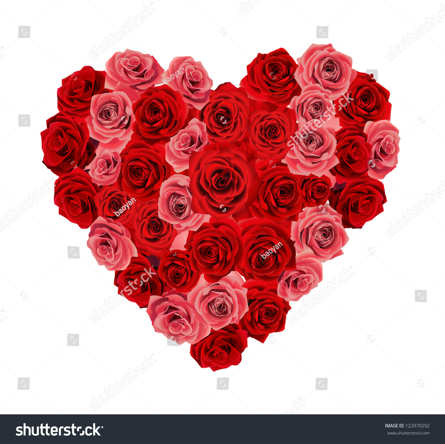 Rose Heart Stock Vector 122970292 : Shutterstock