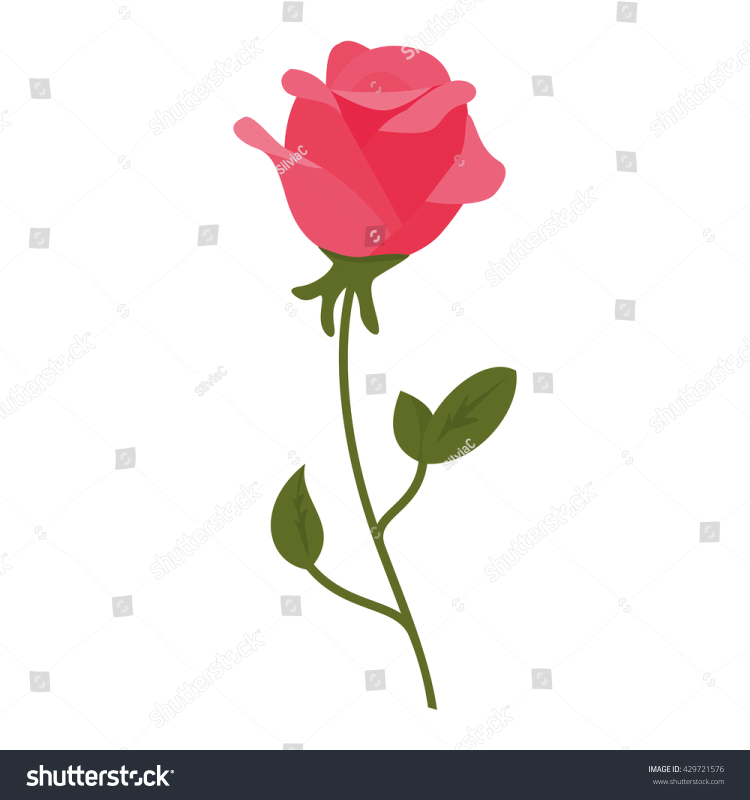 Rose Vector Icon - 429721576 : Shutterstock