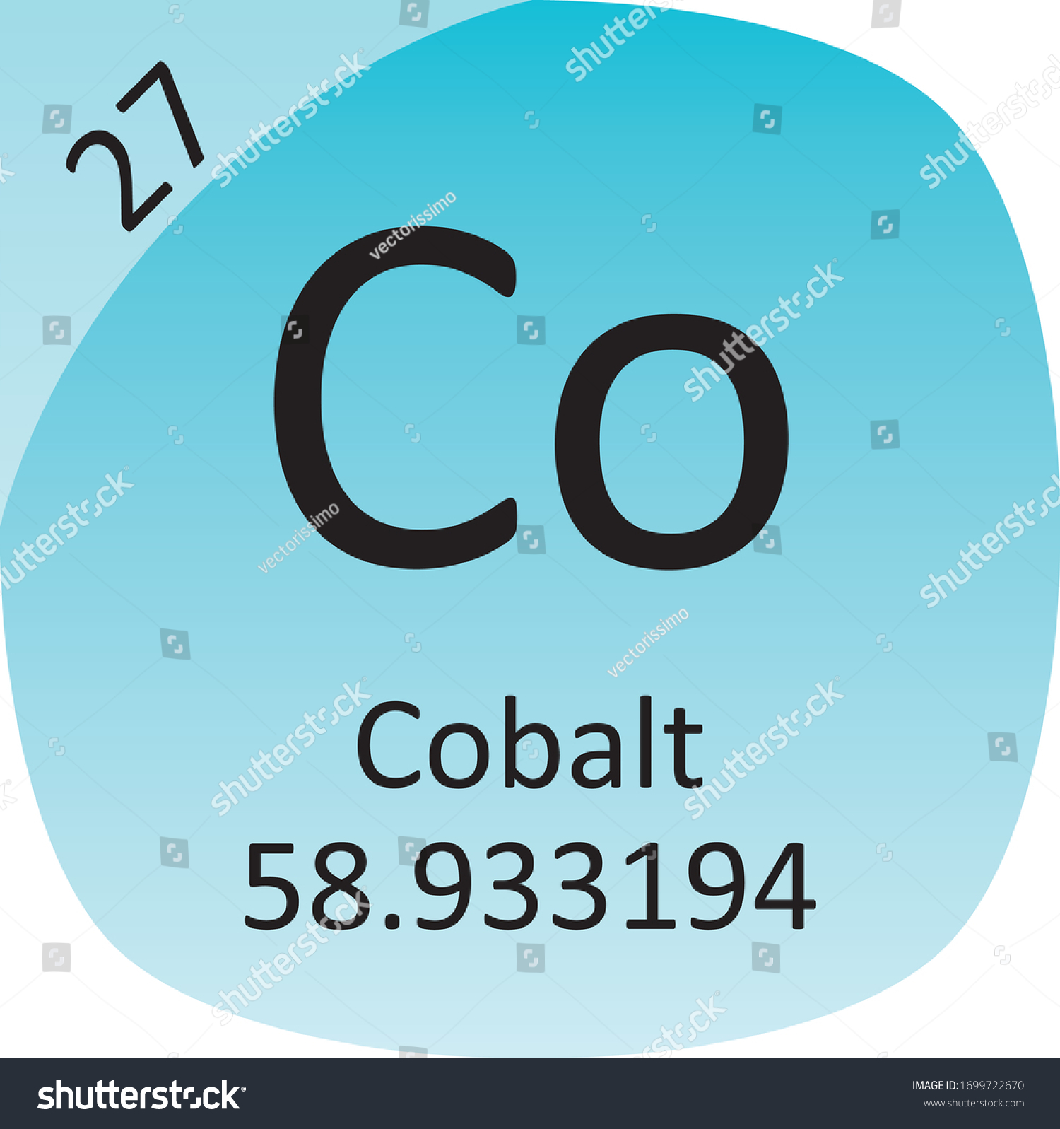 Round Periodic Table Element Symbol Cobalt Stock Vector Royalty Free