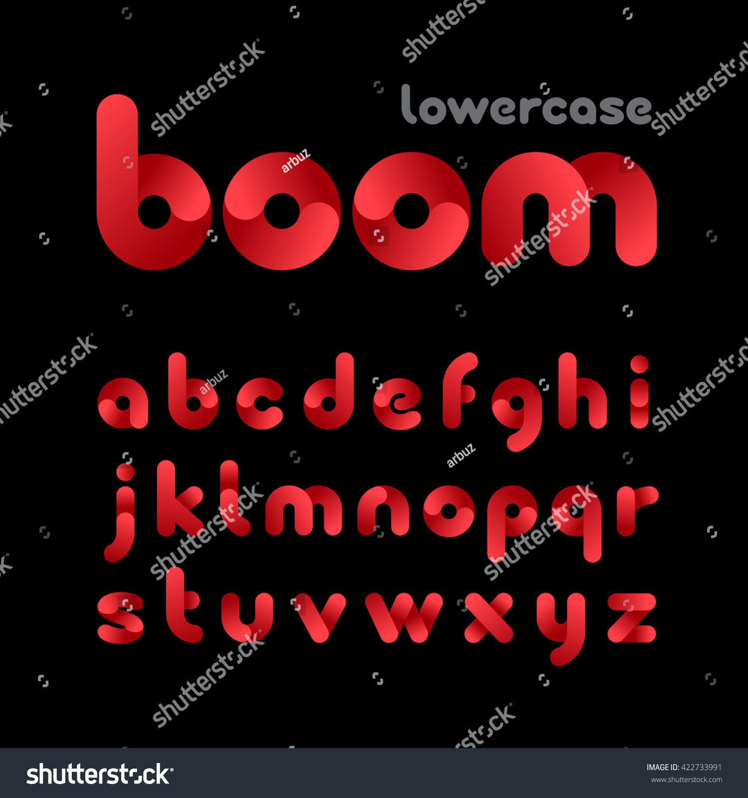 Rounded Font Vector Alphabet Gradient Effect Stock Vector 422733991 ...