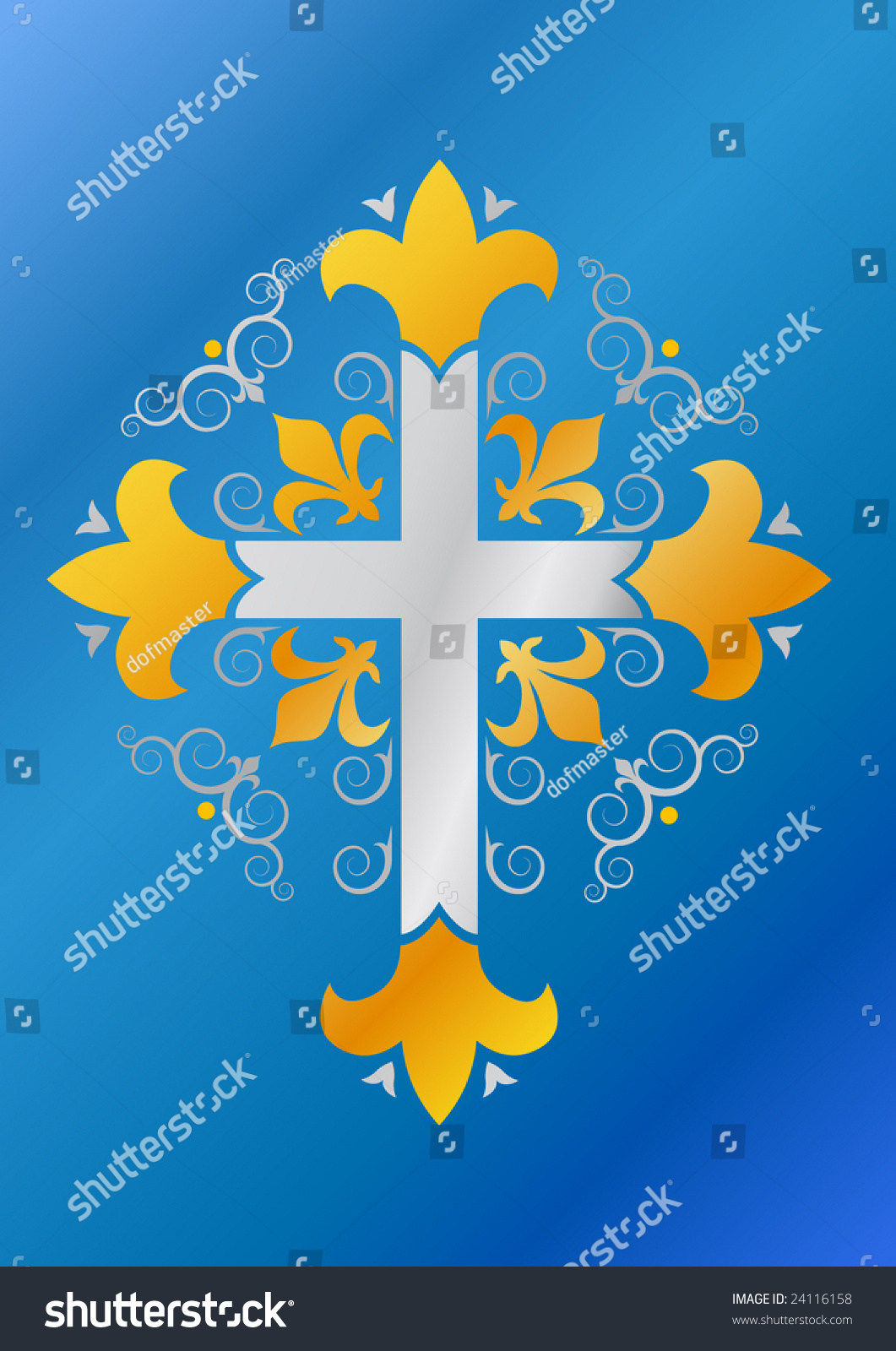 Royal Musketeer Cross (Machine Embroidery Design) Stock Vector