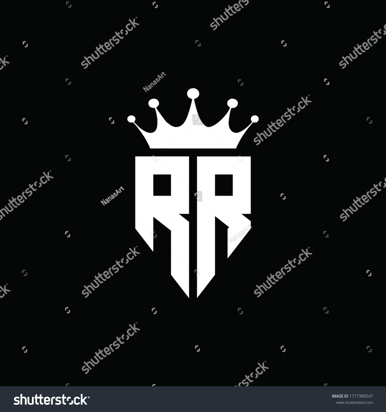 Rr Logo Monogram Emblem Style Crown Shutterstock