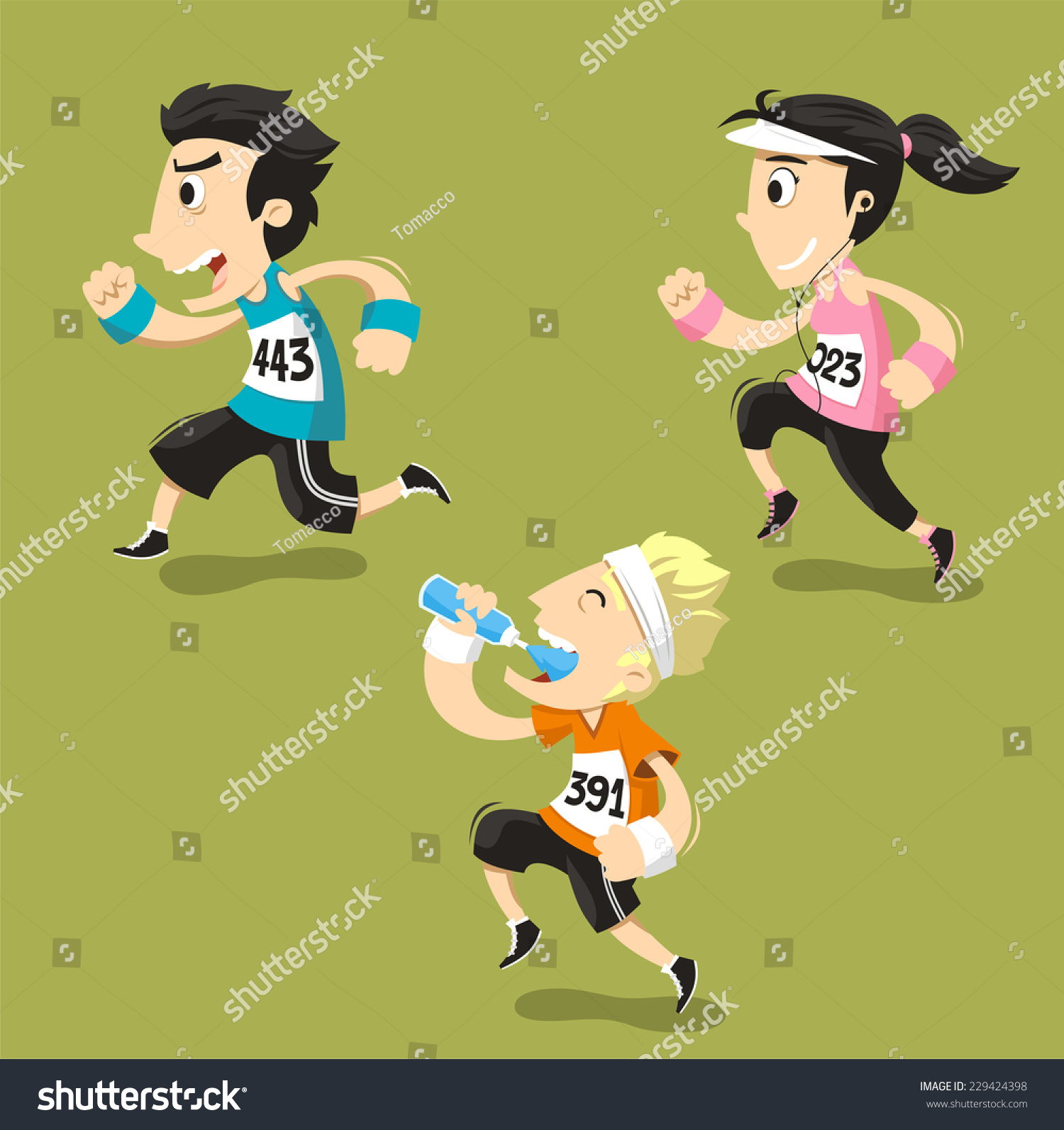 Runners Running Runner Training Jogging Vector Stock