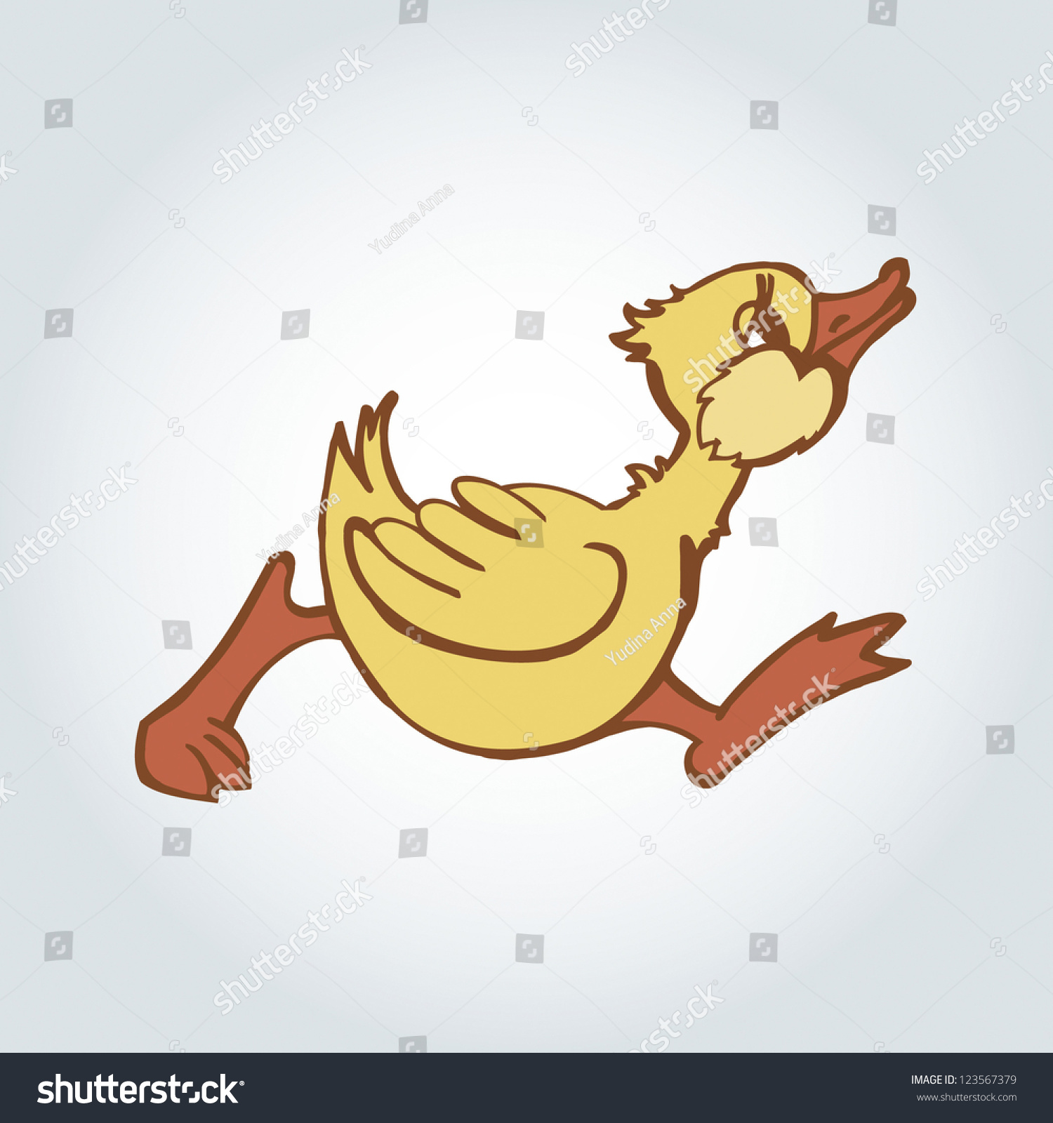 Running Cartoon Duck Vector Illustration 123567379 Shutterstock