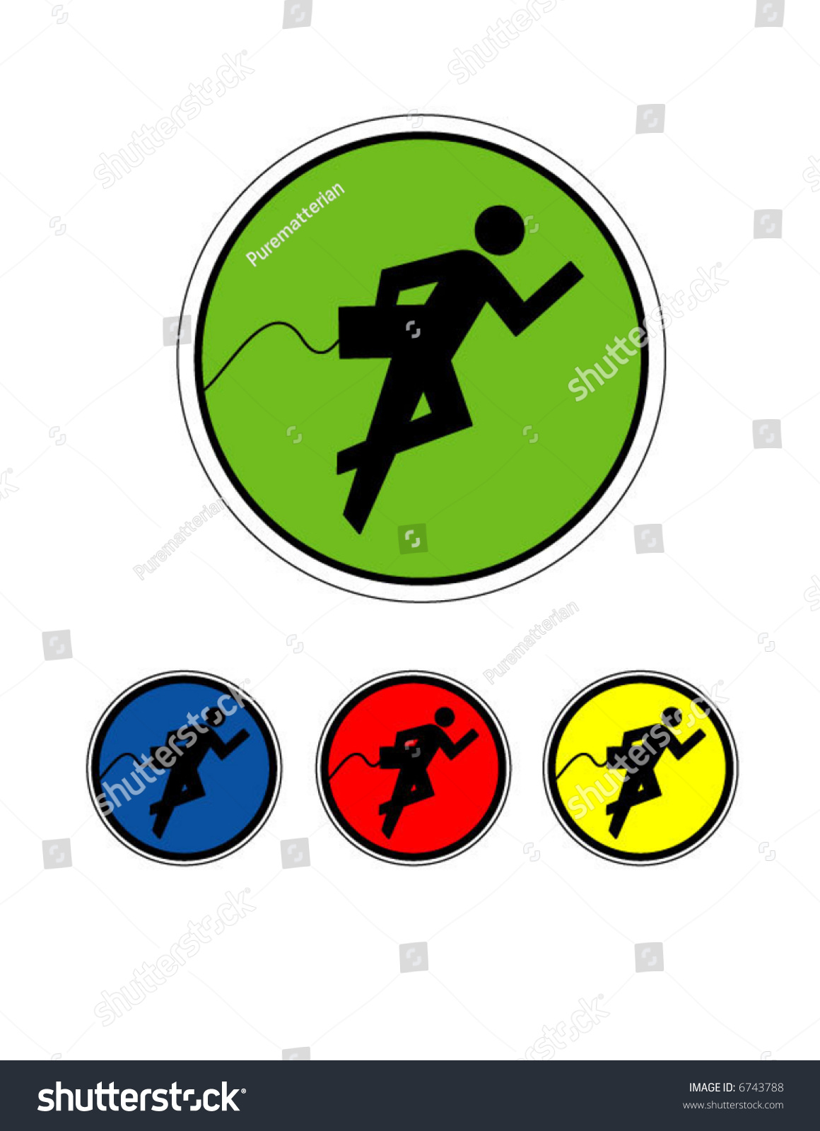 Running Man Icon Set Stock Vector Illustration 6743788 : Shutterstock