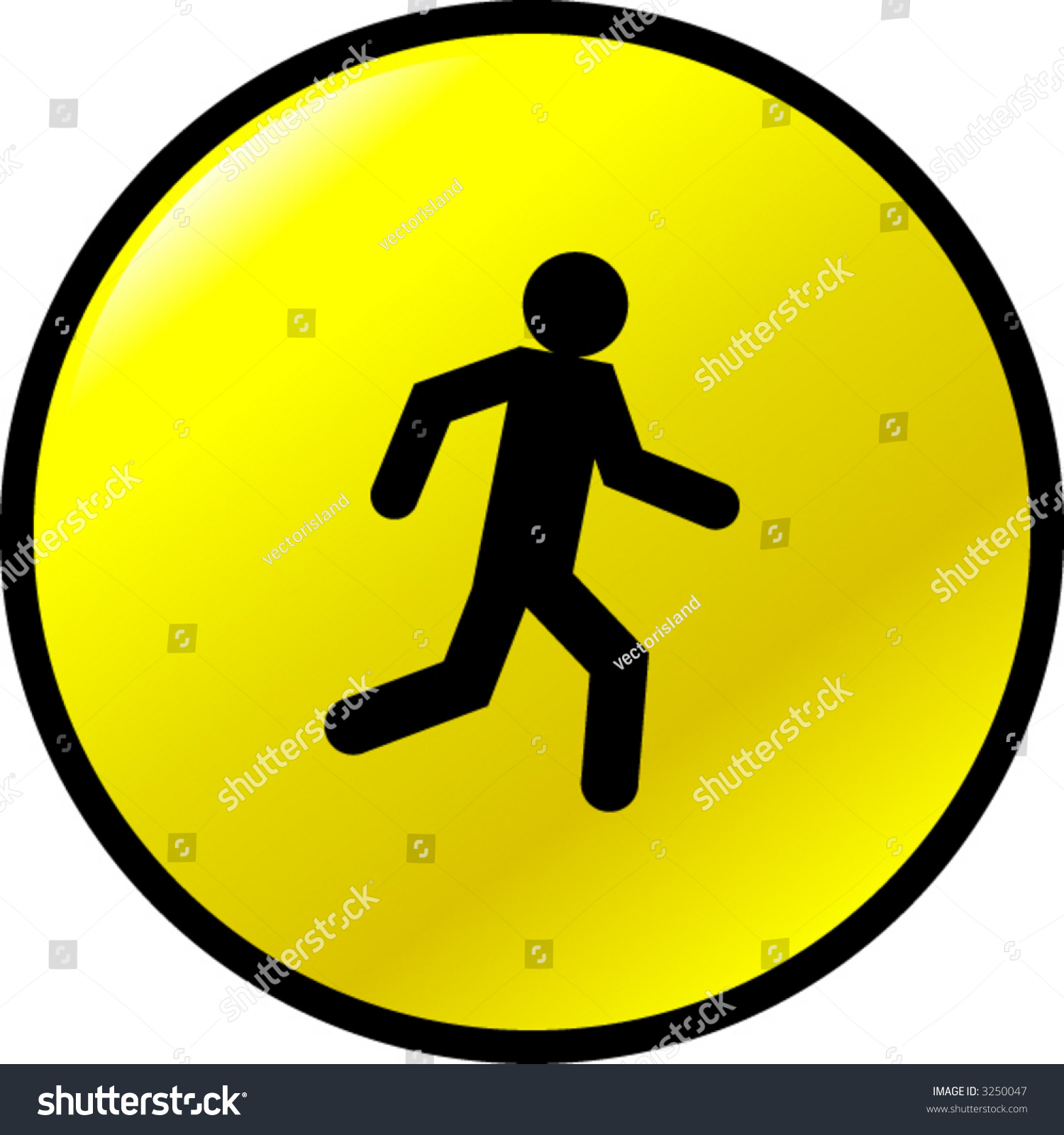 Running Pedestrian Button Stock Vector Illustration 3250047 Shutterstock