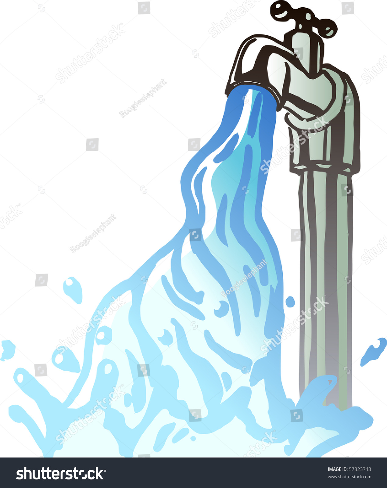 Running Water From Faucet Stock Vector 57323743 Shutterstock