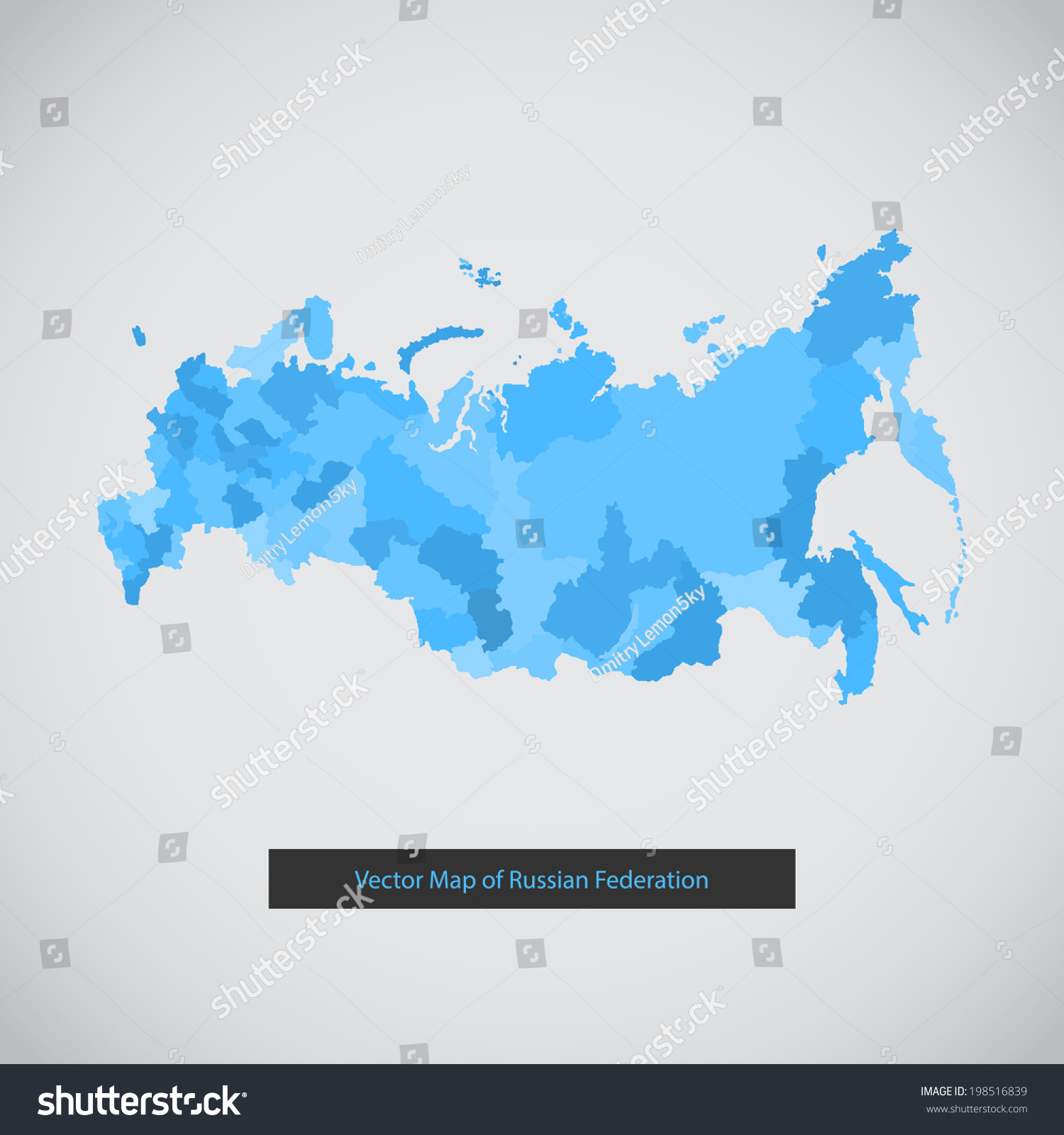 Russia Map. Vector Background Illustration Of Russian Federation ...