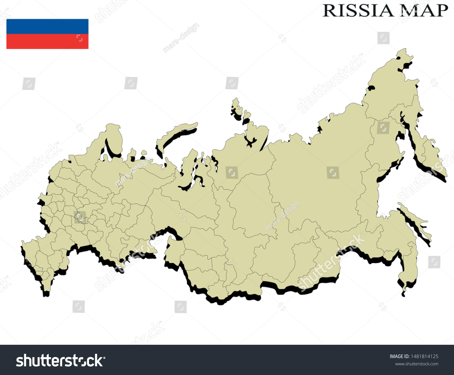 Russia Political Map Vector Illustration