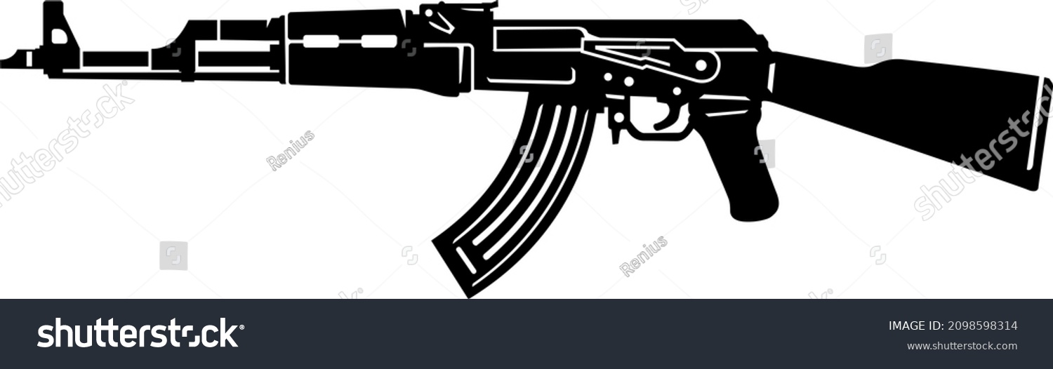 Russian Ak 47 Gun Vector Stock Vector Royalty Free 2098598314