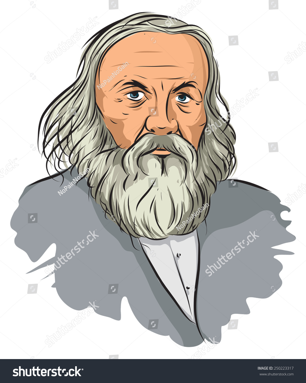 Russian Chemist Dmitri Mendeleev Stock Vector Illustration 250223317