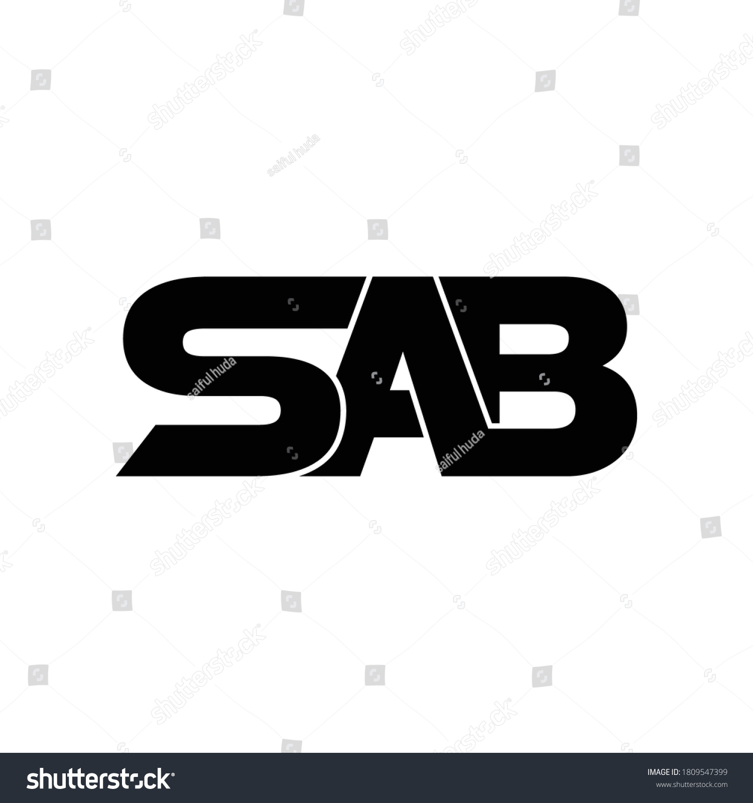 Sab Letter Monogram Logo Design Stock Vector Royalty Free 1809547399