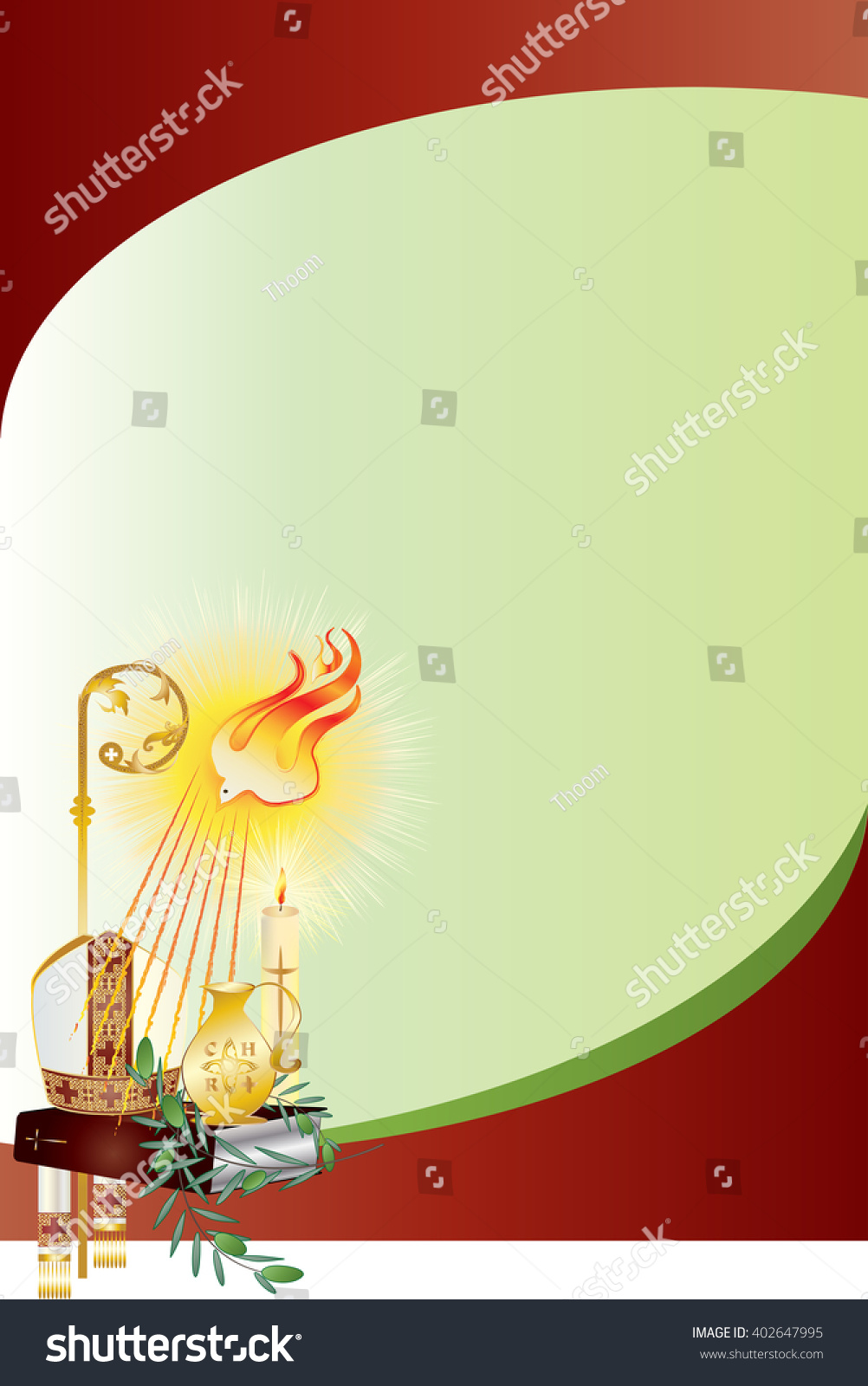 Sacrament Of Confirmation, Symbolic Vector Drawing Illustration, With