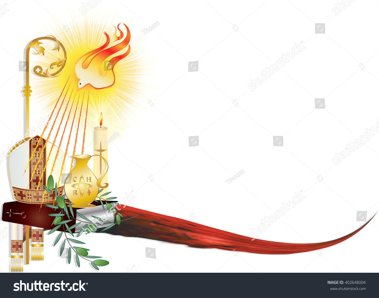 Sacrament Of Confirmation, Symbolic Vector Drawing Illustration, With