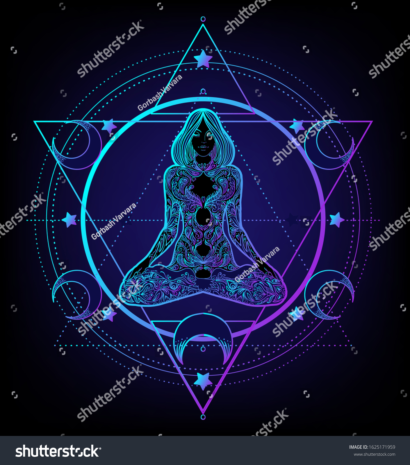 Sacred Geometry Boo Symbol Set Ayurveda Stock Vector Royalty Free