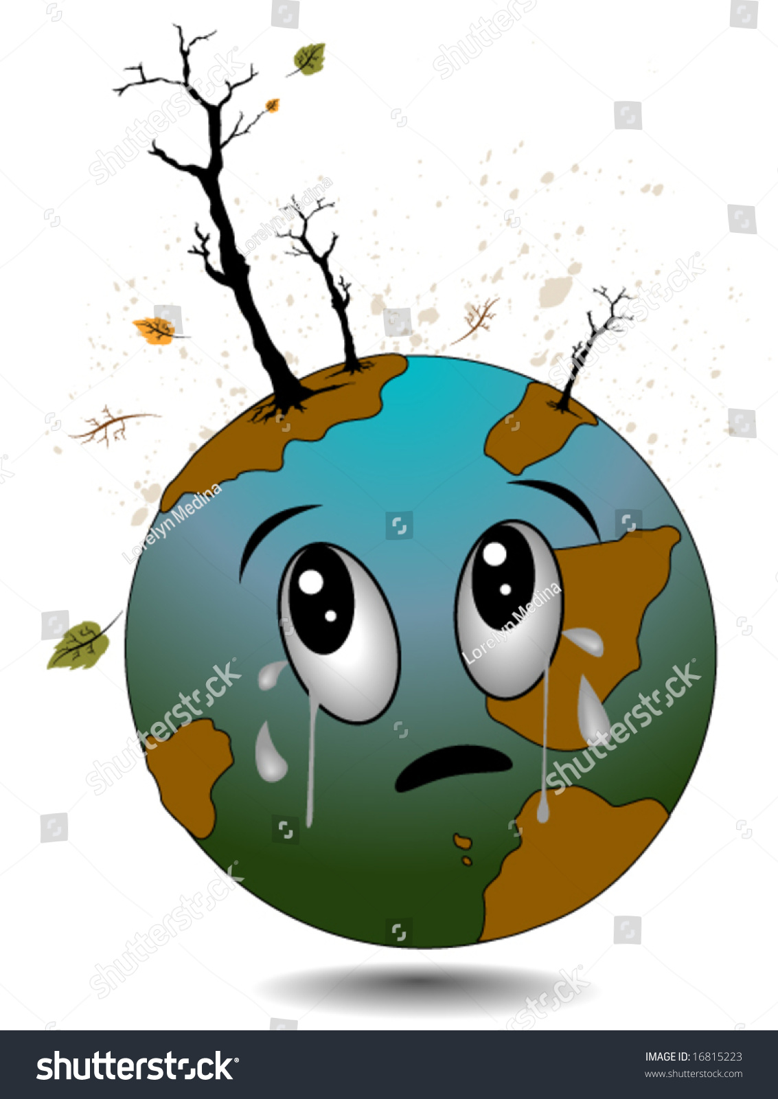 Sad Earth Vector 16815223 Shutterstock