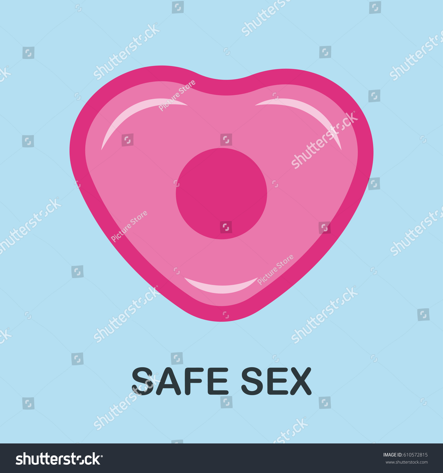 Safe Sex Vector Illustration Icon Pink Stock Vector 610572815