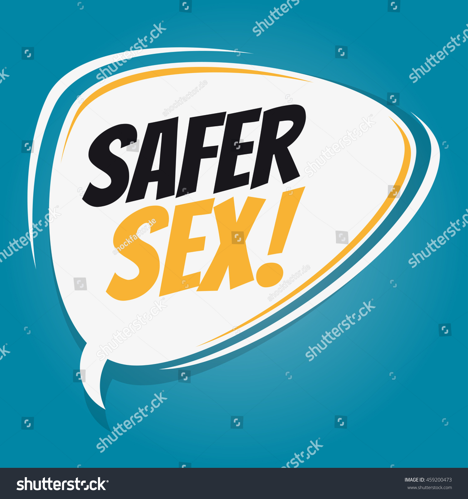 Safer Sex Retro Speech Balloon Stock Vector 459200473 Shutterstock