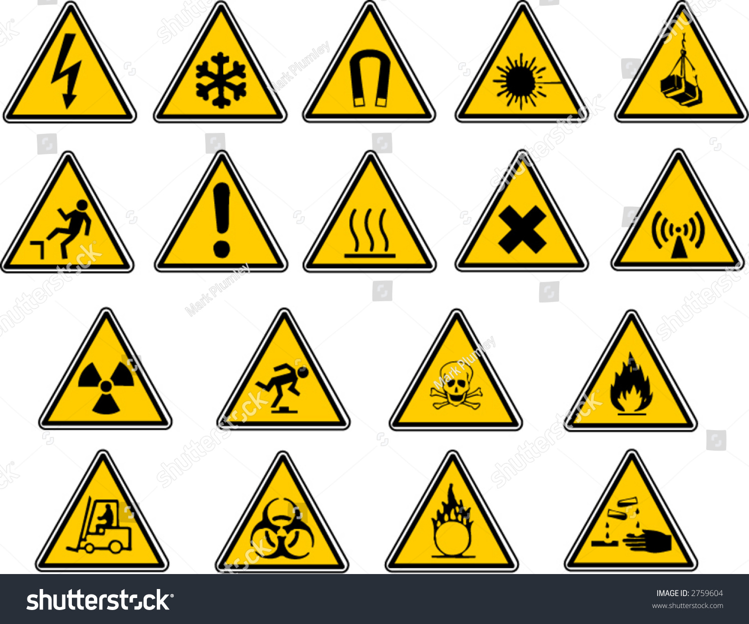 Safety Signs For Your Vector Work. 2759604 Shutterstock