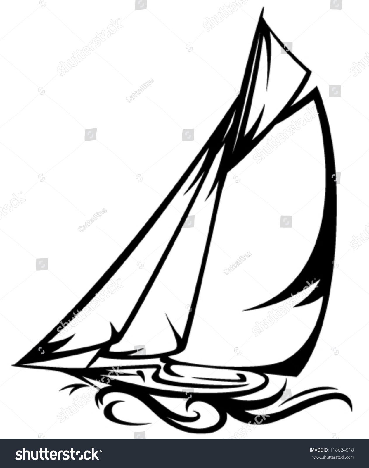 yacht clipart black and white - photo #45