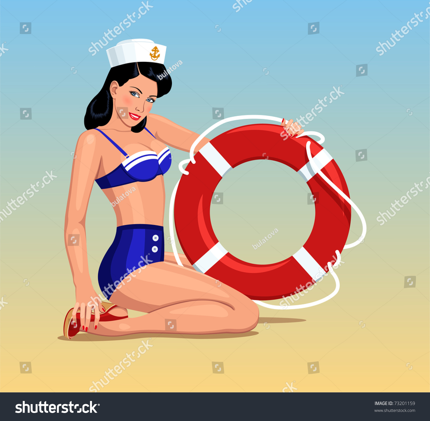 Sailor Girl Pin Up Stock Vector Illustration 73201159 Shutterstock 8269