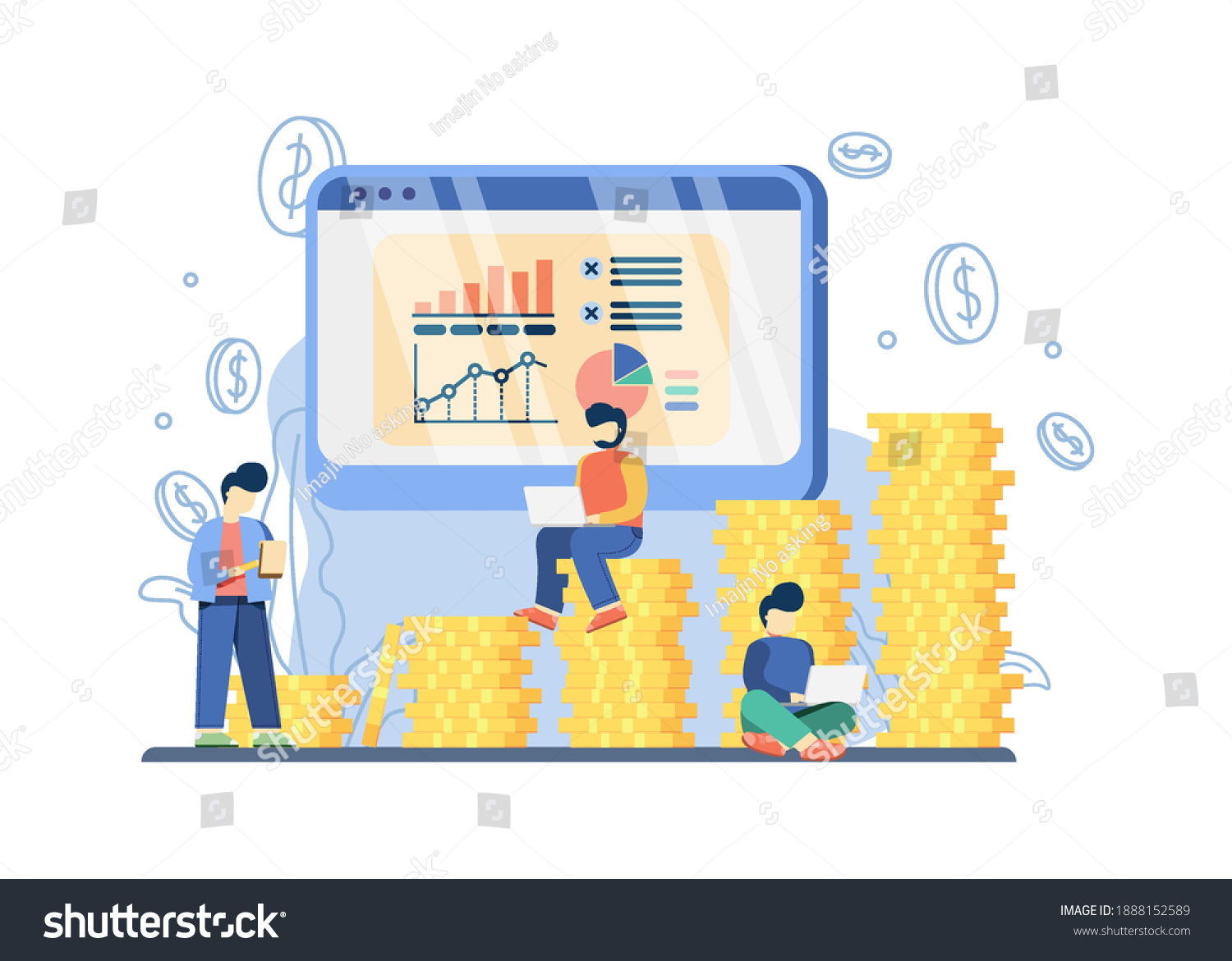 Sales Forcasting Concept Sales Progress Chart Stock Vector Royalty