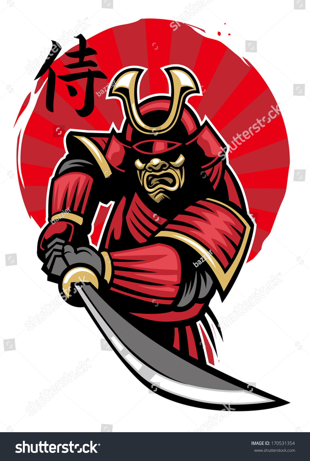 Samurai Warrior Stock Vector Illustration 170531354 Shutterstock 