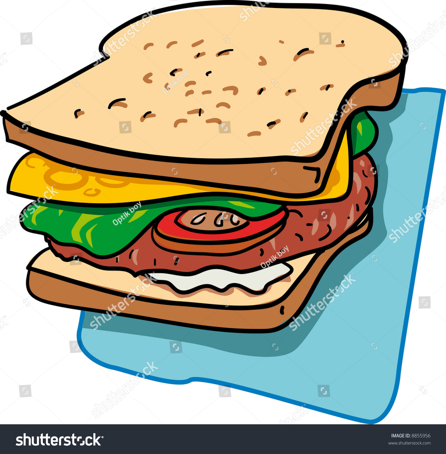 Sandwich Stock Vector Illustration 8855956 : Shutterstock