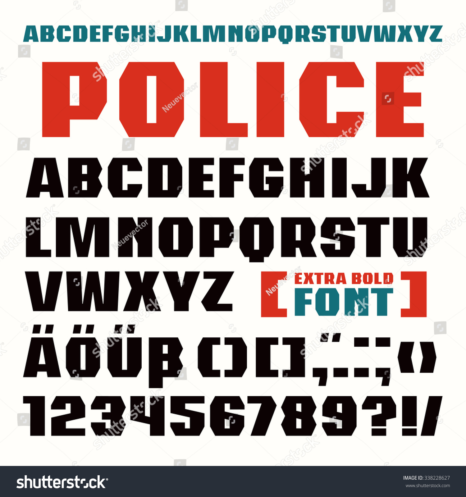Sanserif font in military style Bold face Color print on black background Sanserif font in military style Bold face Color print on black background