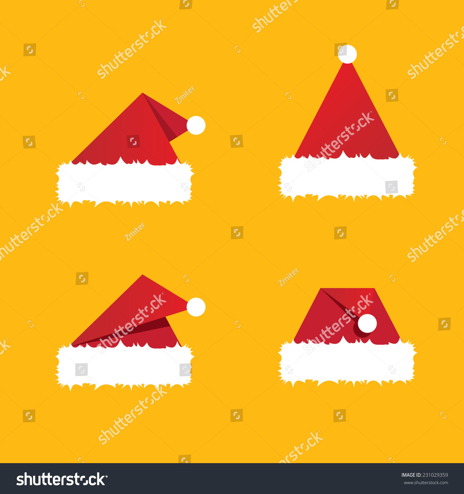 Santa Hat Flat Icon Vector Illustration Shutterstock