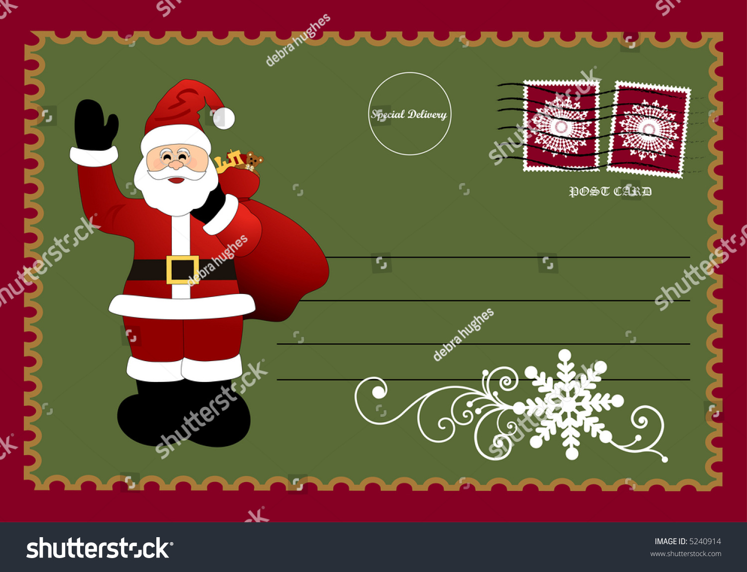 santa postcard vector santa postcard vector