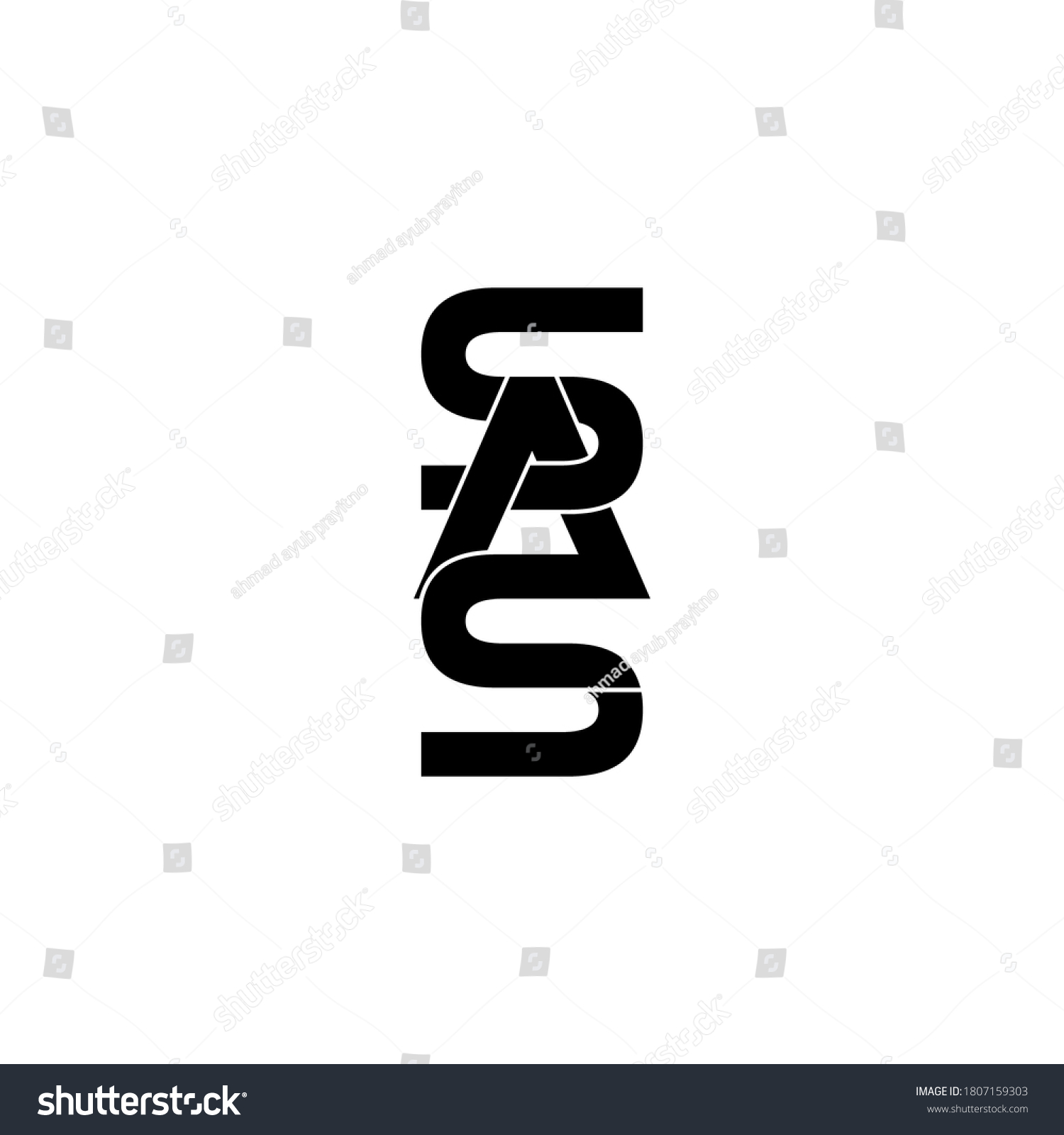 Sas Letter Original Logo Design Stock Vector Royalty Free 1807159303