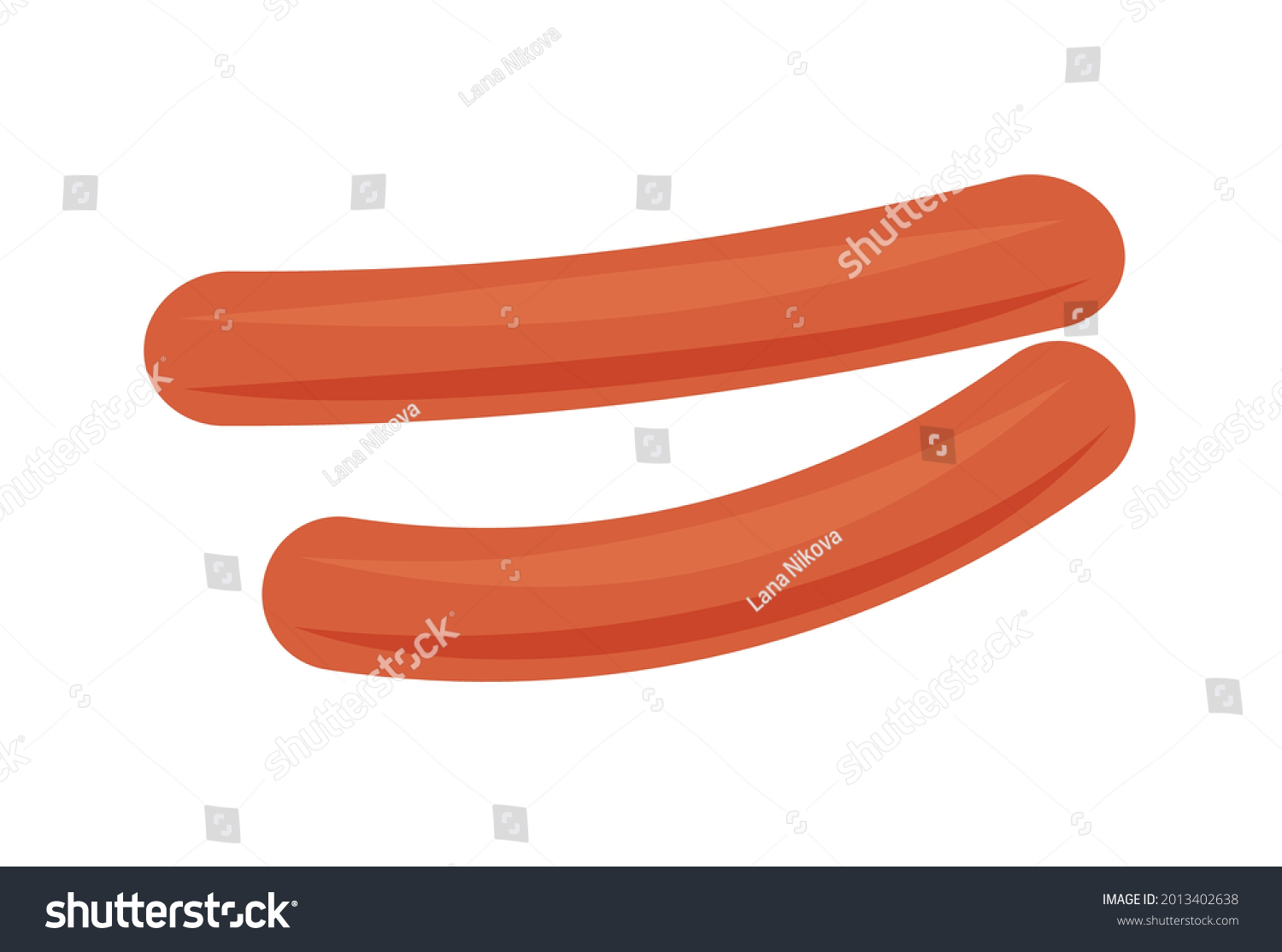 Sausages Beef Pork Cartoon Style Realistic Stock Vector Royalty Free