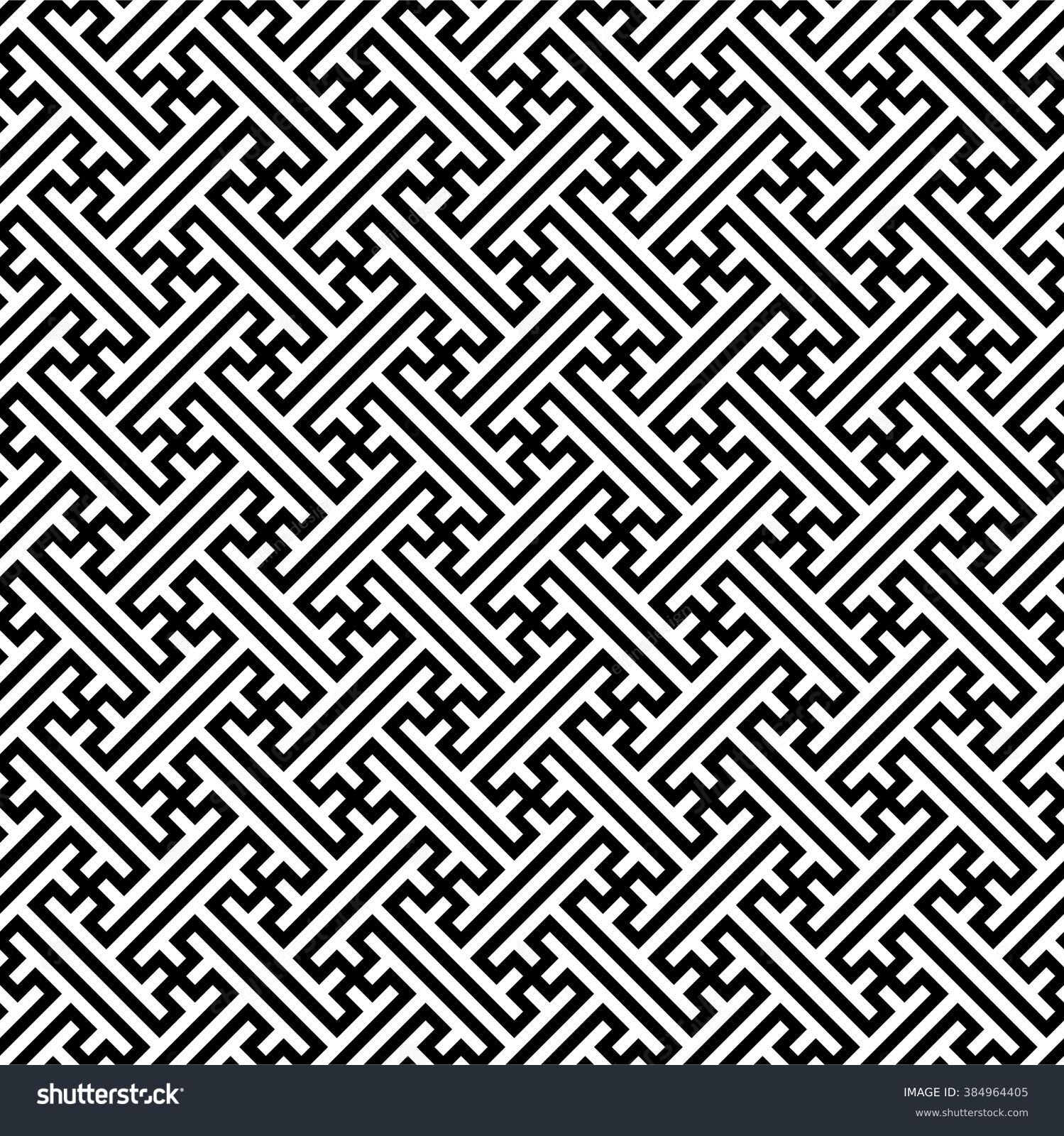 Sayagata Pattern Vector, Seamless Geometric Pattern, Traditional